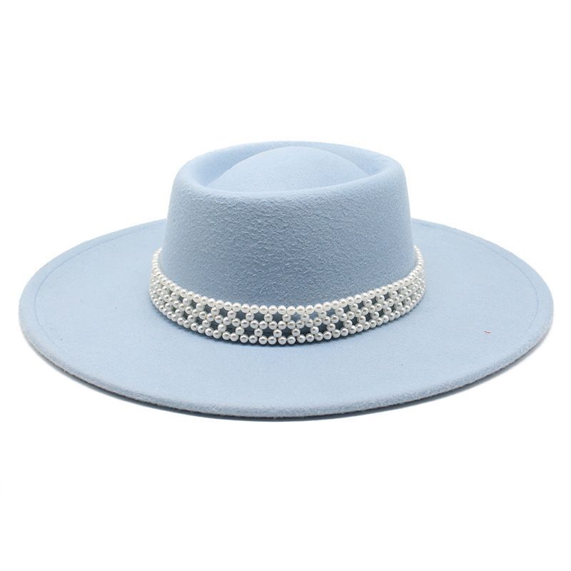 New Autumn and Winter Hepburn Style Dome Concave and Convex Top Big Brim Female British Men Woolen Felt Hat Cashmere Top Hat Hat