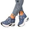 Casual Denim Platform Sneakers With Zipper Closure For Womens Autumn Walks