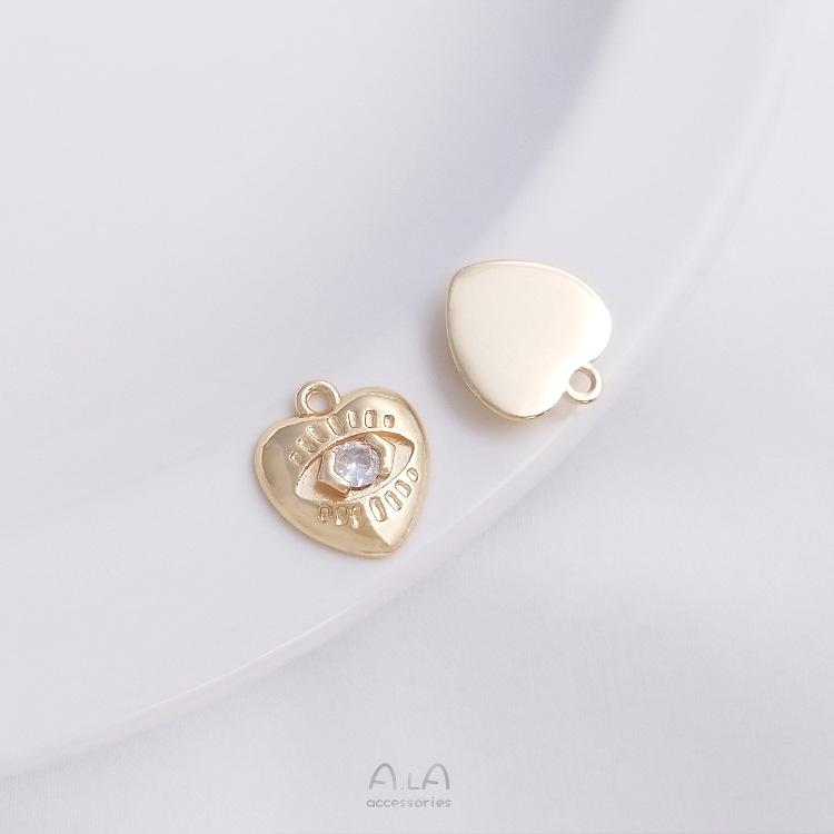 Zawieszka z cyrkonią wypełniona 14-karatowym złotem do tworzenia biżuterii DIY: Kształty okrągłe, owalne, serca, kwiatów