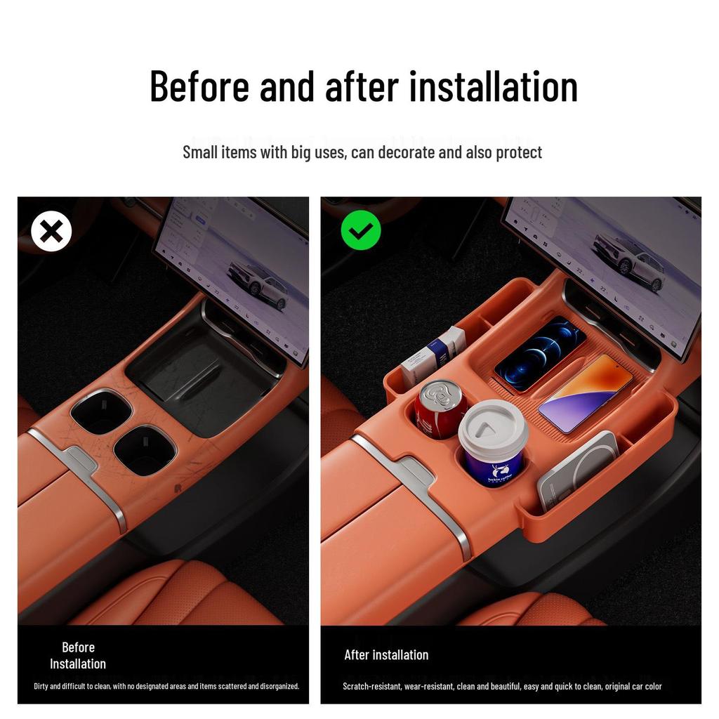 Suitable for 2025 Qiyuan Q07 Car Center Console Upper Storage Box Silicone Organizer Interior Modification.