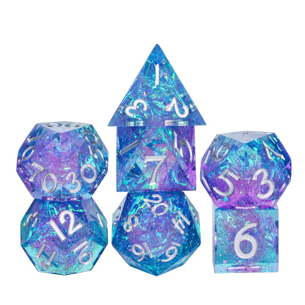 Cusdie Unique DND Dice Sharp Edges D4 D6 D8 D10 D% D12 D20 Polyhedral Dice Set for Dungeons&Dragons Tabletop Role Playing Games