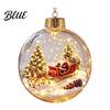 Albero di Natale Appeso Luce LED Calda Ornamento Luminoso a Racconto Pallina Luminosa con Luce Mini Decorazioni Festività Scena Trasparente