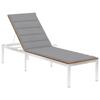 Day and Night - Day and Night Lounger with Cushion Solid Acacia Wood and Stainless Steel