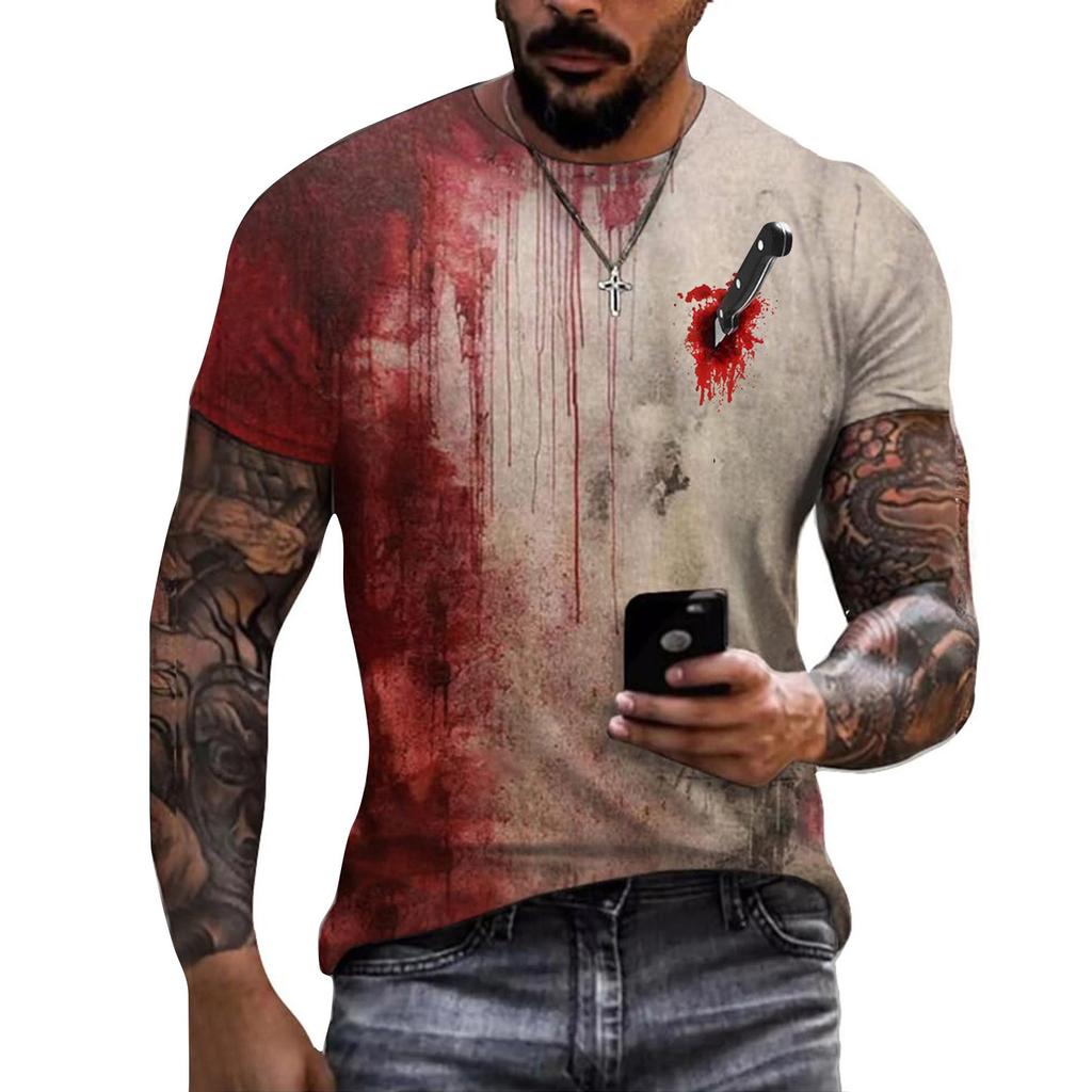 Unisex Summer Printed T-Shirt Unisex Loose Casual Short Sleeve Top