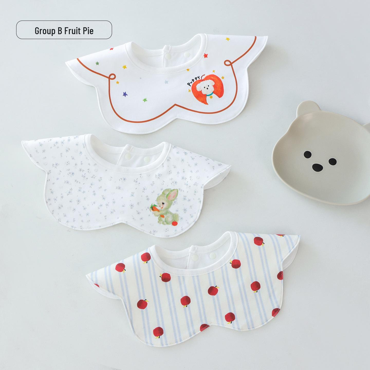 Newborn Cotton Waterproof Three-Piece Baby Bib Set