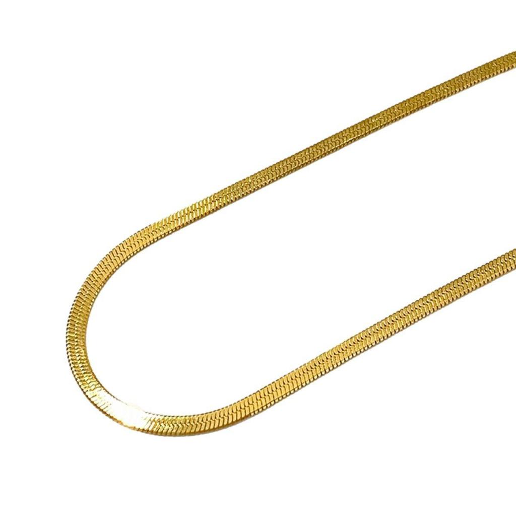 Unisex Minimalist 18k Gold-Plated Stainless Steel Snake Chain Necklace
