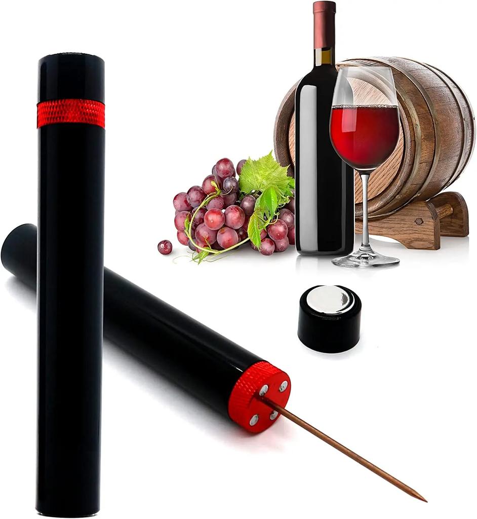 Red Wine Bottle Opener Air Pressure Pump The Grape Wine Bottle Opener Portable Stainless Steel Pin Easy Cork Remover Corkscrew