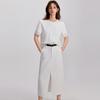 ELLE Loose-Fit Niche Top French High-End Feel Regular Shoulder Round Neck Short Sleeve T-Shirt Women tops White ET47510