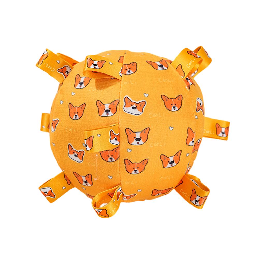 Squeaky Plush Dog Toy Ball With Bell Soft Chewable Interactive Puppy Toys for Small Medium Dogs Cute Animal Design 15cm