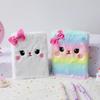 Cartoon Plush Spiral Notebook with Sewing Binding 50 Sheets 80GSM Paper Cute Girl Embroidery Custom Logo Student Gift Diary
