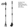 Stainless Steel Retractable Handle Waste Pooper Scooper Kit Adjustable Rake Spade Picker Swivel Extended Set Cleaner