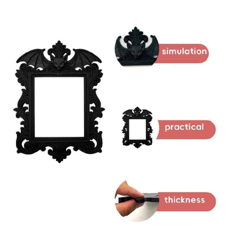 Multipurpose Gothic Retro Themed Bat Shaped Photo Picture Frame Halloween Decoration With Wall Mountable Hanging Feature