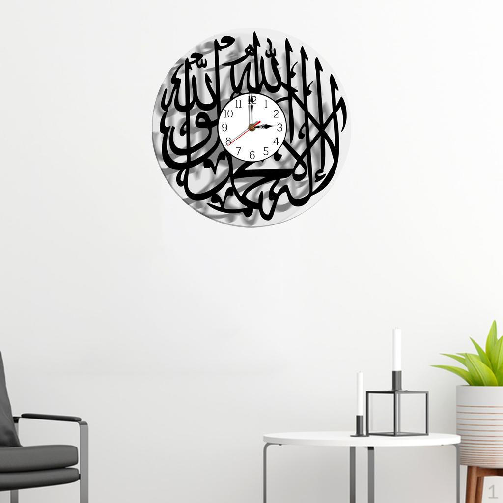Wall Clock Creative Calligraphy Acrylic for Living Room Bedroom kitchen and home Eid