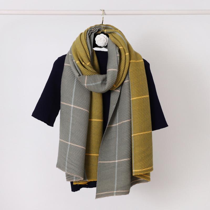 

Polyester-cotton plaid scarf women s warm long thickened wrap windproof geometric pattern Polyester Cotton 190 * 65cm