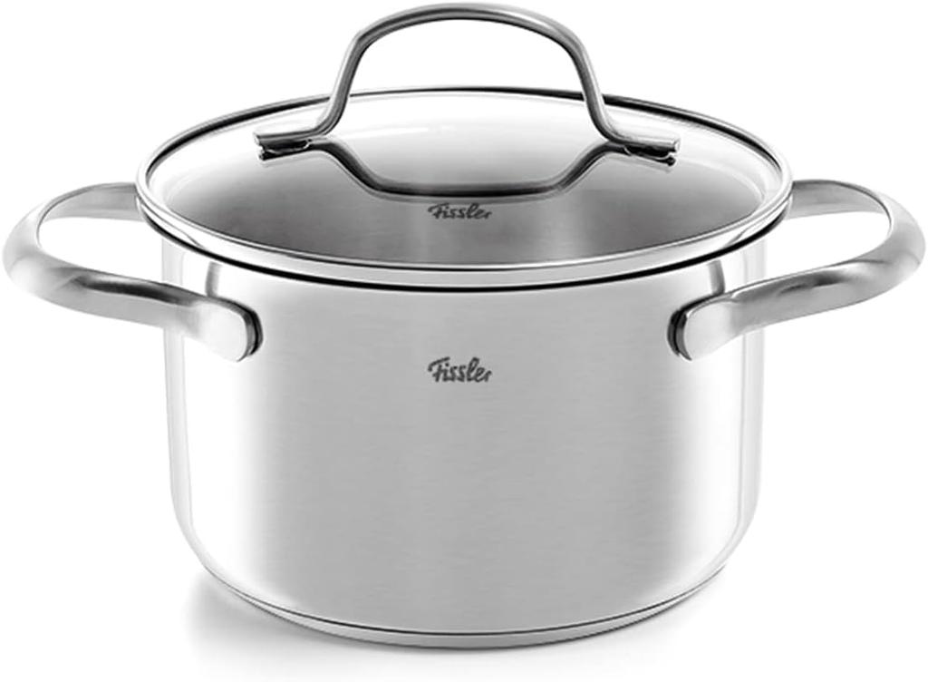 Fissler Aço Inoxidável Panela de Ensopado San Francisco Calor Forno Sem Água Máquina de Lavar Louça Panela, 16cm, Série, Resistente, Compatível com Gás/IH, Cozimento, Base de 3 Camadas,