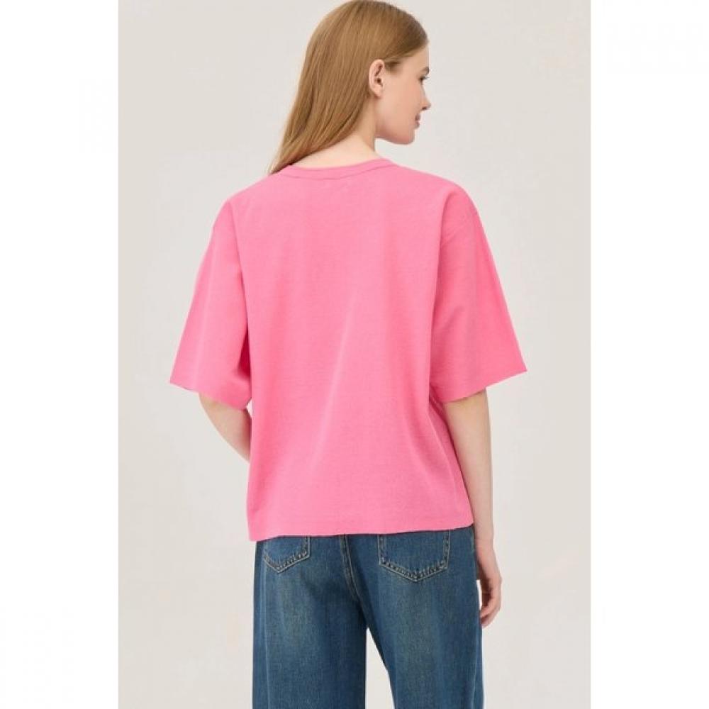 Benetton Bidding Embroidery Short Sleeve Knit Bakpe2541