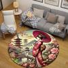Vintage Round Peacock Multicolor Accent Rug, Non-Slip Floor Mat for Bathroom