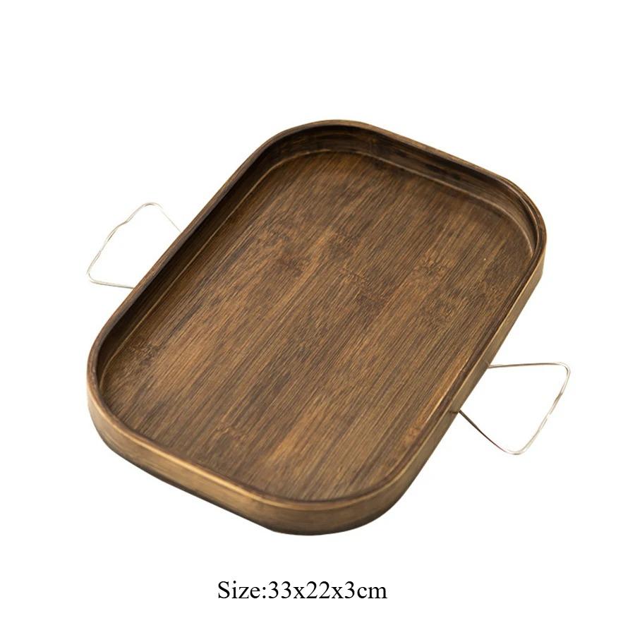 Multi-purpose Bamboo Tray Storage Tray Sofa Handrail Special  Remote Control Snacks and Beverage Placement Storage