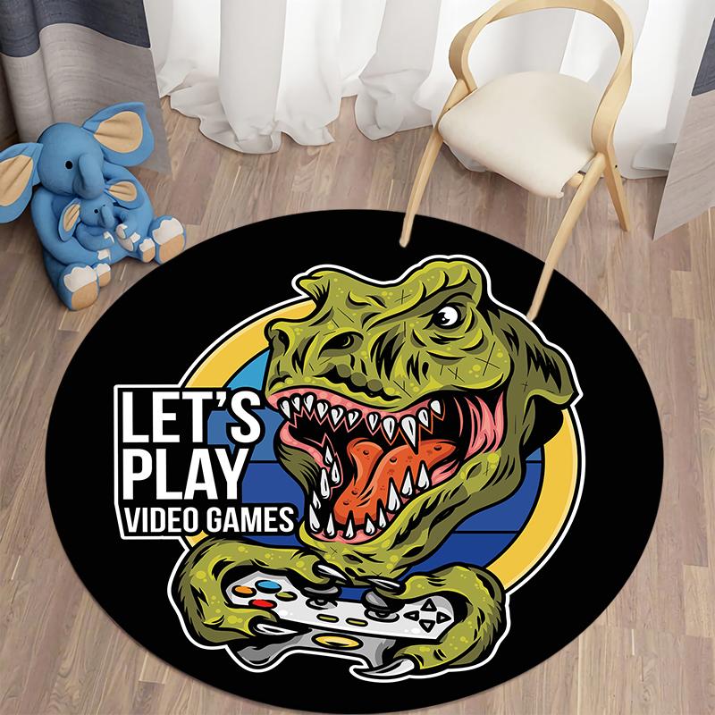 Gamepad Round Carpet for Living Room Mat for Children Carpet Floor Rug Bath Mat Bedroom Carpet for Children's Room Doormat