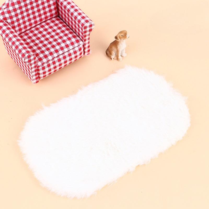 

1/3 шт. Игрушечный домик Мини Плюшевый коврик, Настольное украшение, Украшение для мебели, Коврик для демонстрации украшений, Подарок на День защиты детей белый