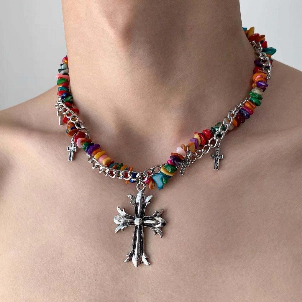 Starburst Double Layer Men's Necklace: Trendy, Light Luxury Hip Hop Style, Unisex Clavicle Chain