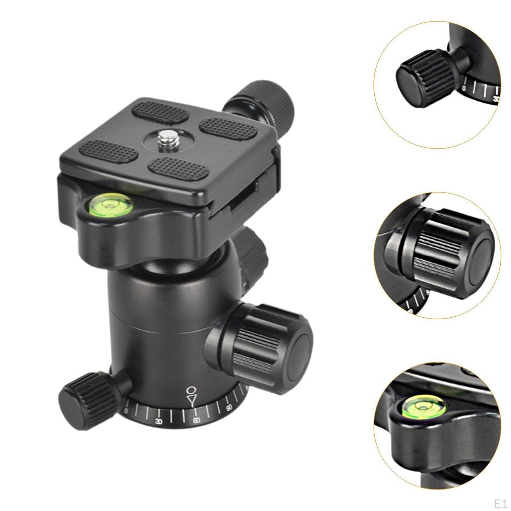 Universal-Stativ-Kugelkopf, Schnellverschluss, 1/4-Zoll-Schraube, 360 ° Schwenken, Aluminium, für DSLR-Kamera, robust