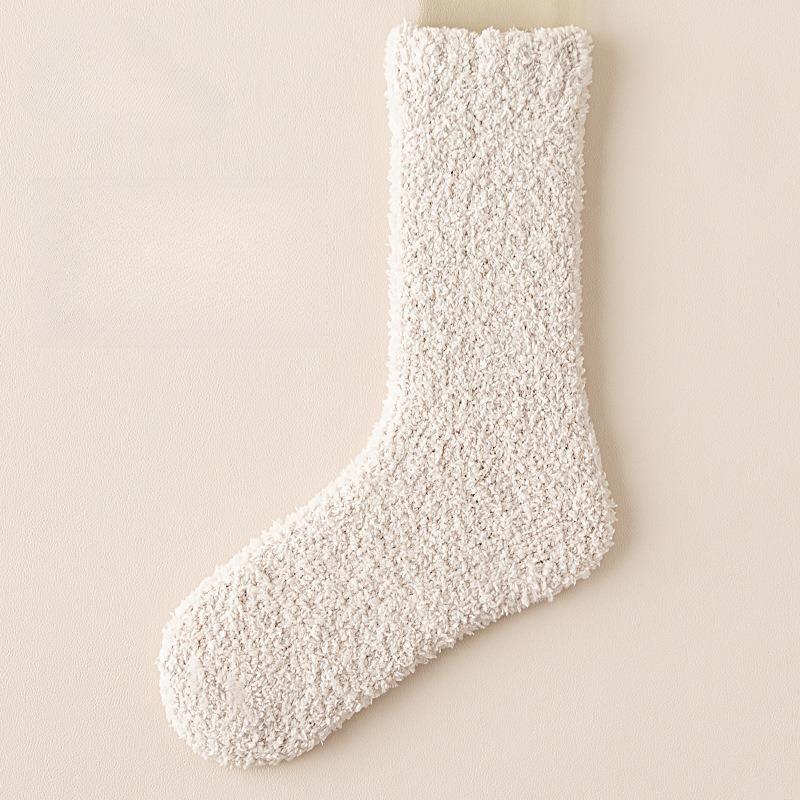 Autumn Winter Mid-Calf Socks Warm Floor Socks Women's Coral Fleece Socks