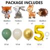 Hedgehog Deer Fox Rabbit Balloon Set Gold Number Balloon for Boy's Woodland Animal Happy Birthday Party Decorations Kids Gifts