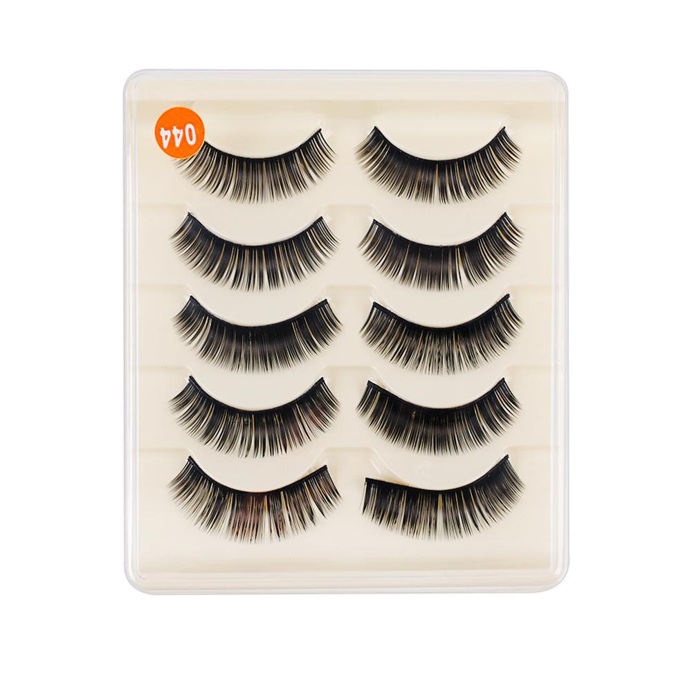 Halv øyevipper 5 par naturlige fluffy falske øyevipper Manga Lash 3D Faux Mink vipper Myk vingede vippeforlengelse Makeup Tool