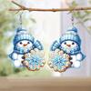 Winter Love Song Cute Snowman Pattern Acrylic Earrings for Girls Winter Decorative Earrings