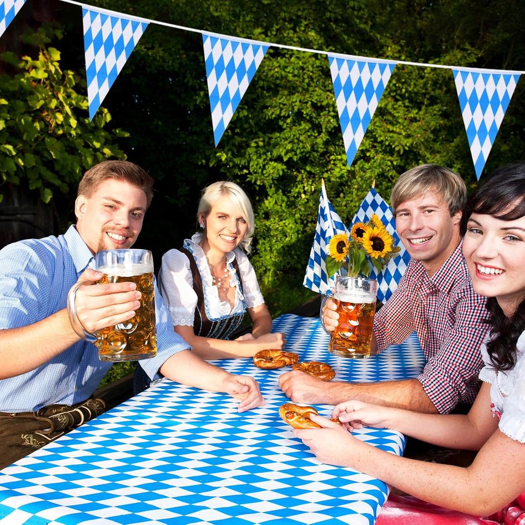 CHRORINE 99 Feet Oktoberfest Pennant Banner Bavarian Bunting Flags, Oktoberfest Decorations Party Supplies, German Party, October Festival