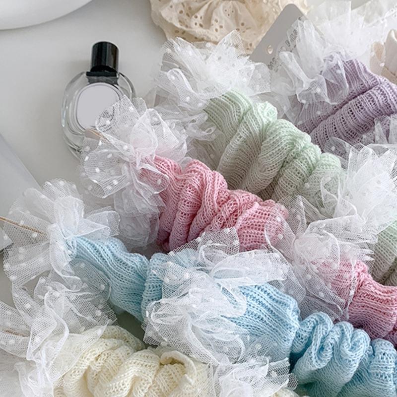 Breathable Cotton Lace Socks for Kids Age 3-13 Years Soft & Comfortable Elastic Leg Warmer with Dot Tulle