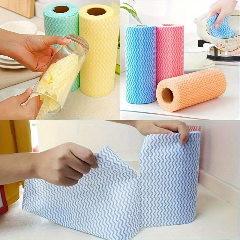 Space Saving 50/150 Pack Contemporary Cleaning Rags Super Absorbent Wet Dry Use Non-Woven Reusable Disposable