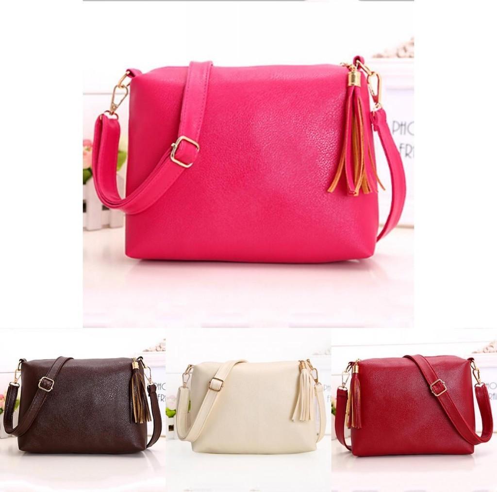 Colorful Pu Leather Women's Cross Body Bag With Tassels Small Size For Everyday Use