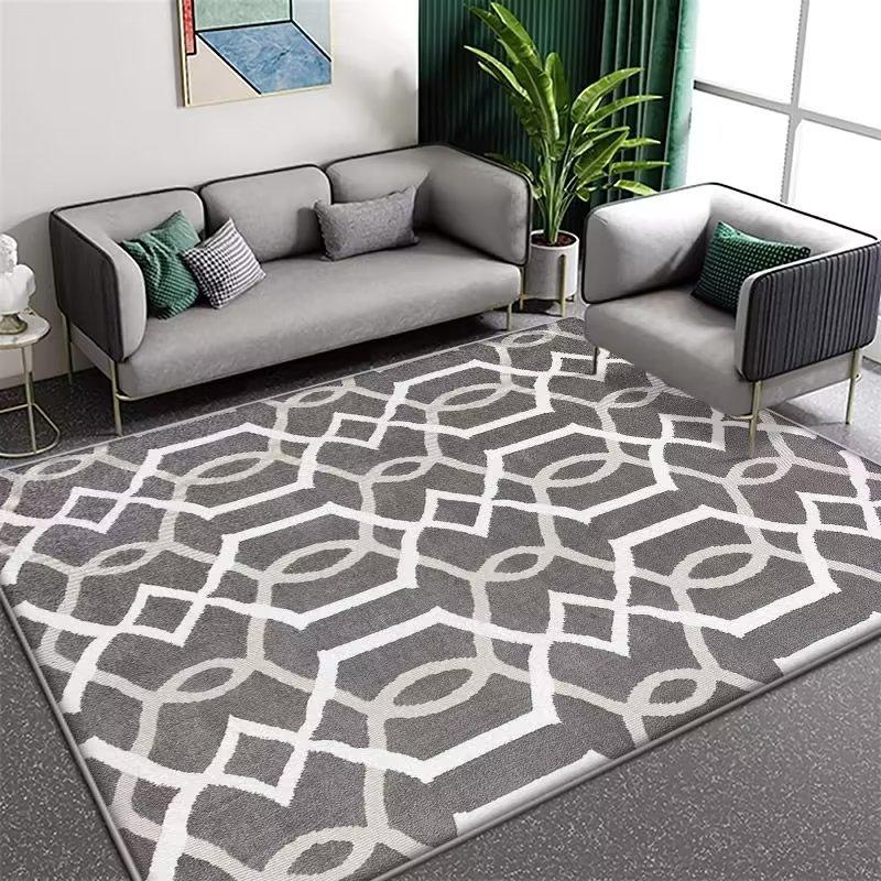 Living Room Coffee Table Carpet Striped Graphic Floor Mat Household Living Room Large-area Laying Soft Floor Mat