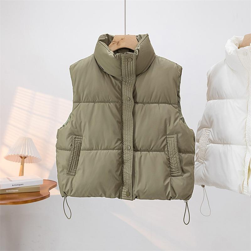 Down Cotton Vest for Women Short Small Fragrant Wind Sleeveless Cotton Vest Wearing Jacket Jacket Tide