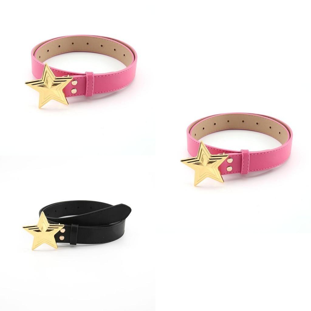 Black Fashionable Starry Compass Design Alloy Belt For Women In Summer