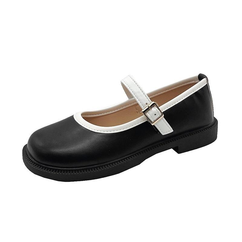 

Fashion Retro Small Leather Shoes Women s Shallow Mouth Flat Grandmother Shoes 2026 New Style Spring Summer Mary Jane Shoes 32 чорний