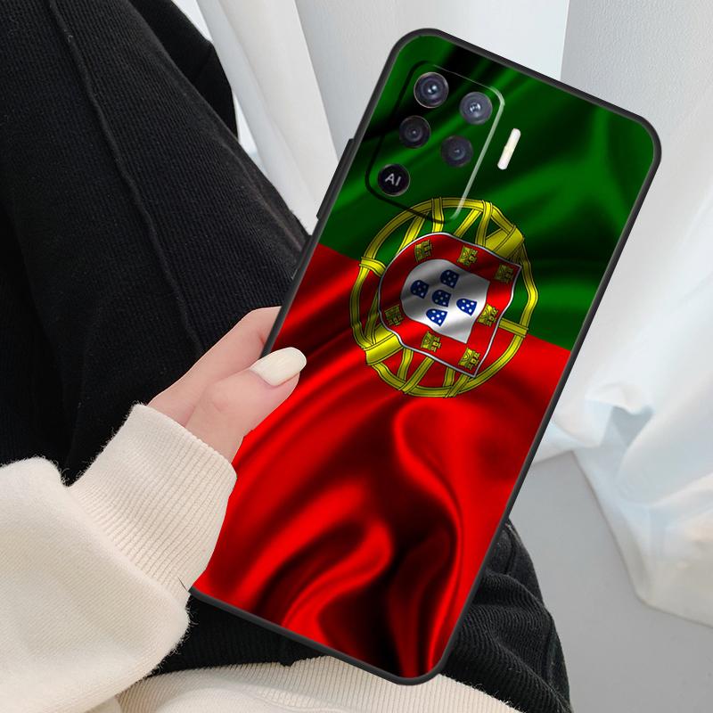 Portugal Flag Case For Oppo A18 A38 A58 A78 A98 A80 A60 A40 A96 A76 A16 A94 A74 A54 A15 A17 A57 A77 A5 Pro