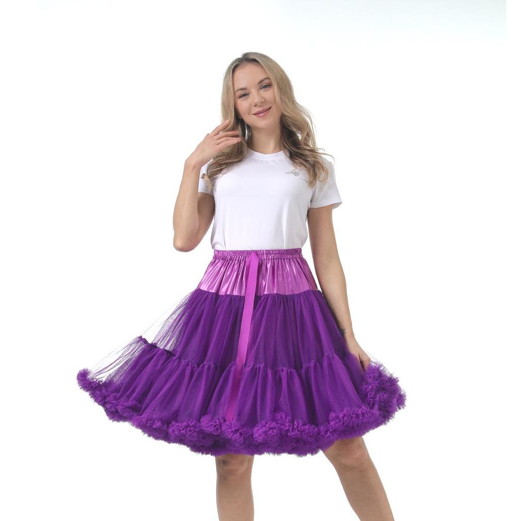 Adult Lolita Super Puffy Hexagonal Mesh Skirt Petticoat for Cosplay Dance