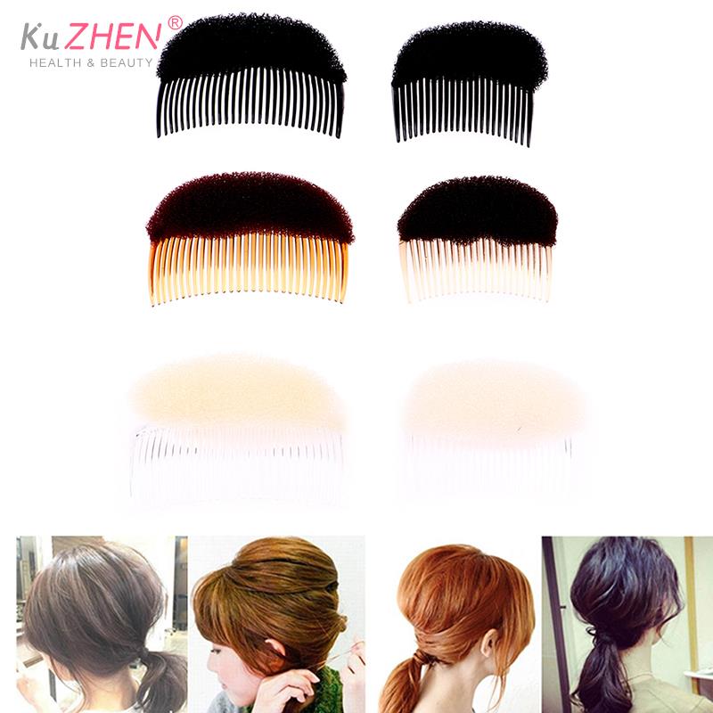 1/2/3/8Pc Black Bump It Up Volume Reusable Hair Fluffy Sponge Hair Base Styling Insert Tool Hair Puff Sponge Clip Hair Bun Maker