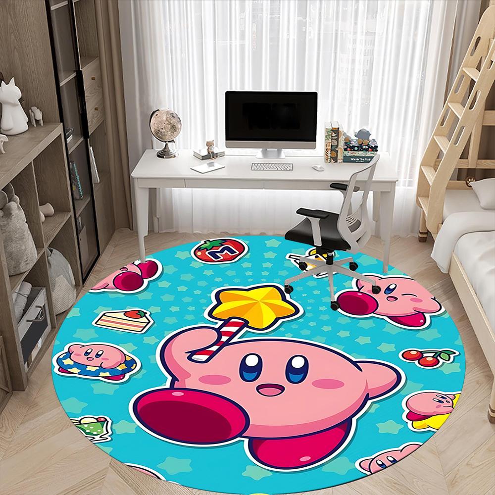 1pz Tappeto Rotondo da Ufficio Kirby, Arredamento per Camera da Letto Soggiorno Casa, Decorazione Stanza, Offic a1016225