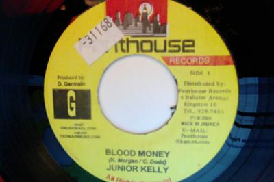 7inch Record JUNIOR KELLY - Blood Money NONE Penthouse Recor 2004 Jamaica Reggae, Ska & Dub Used