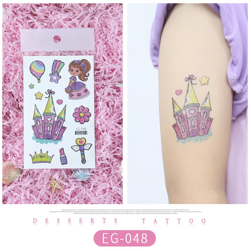 Glitter Princess Tattoo Stickers for Kids – Perfect for Party Desserts