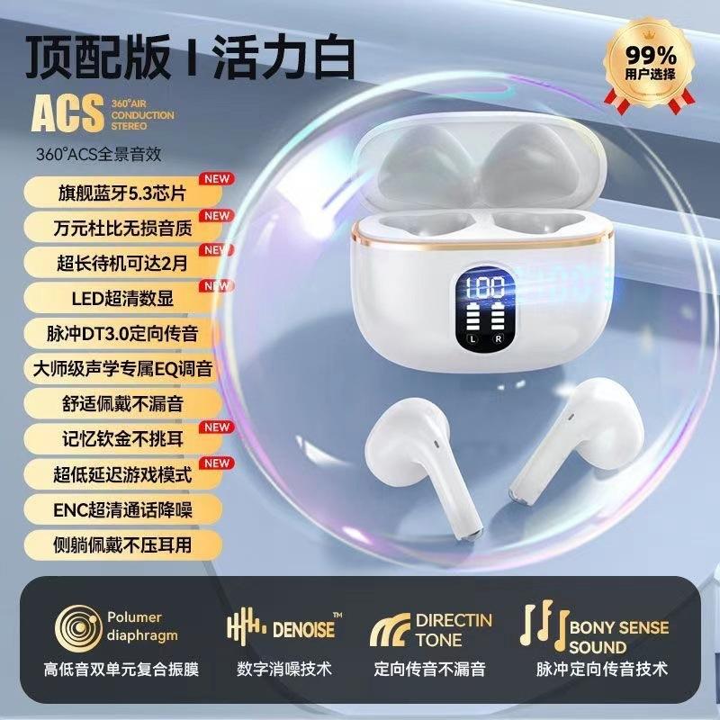 

Hanging ear headset Stereo in ear high definition call noise reduction long battery life Bluetooth headset білий