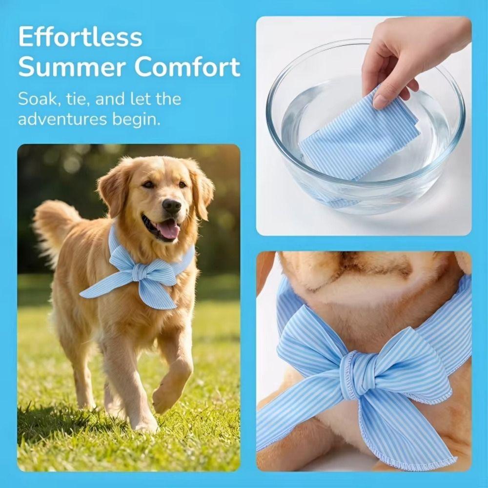 2Pcs Breathable Towel Pet Cooling Ice Scarf Adjustable Pet Cool Neck Ring Outdoor Travel