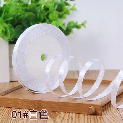 25Yards 6mm Silk Satin Ribbons for Crafts Bow Handmade Gift Wrap Partys Christmas Wedding Decorative Artificial DIY Accessories