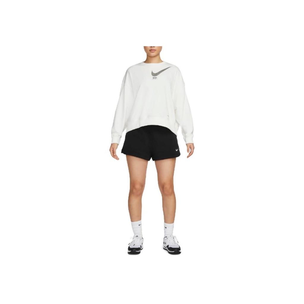 Nike Sportswear City Utility Solid Logo Print Crewneck Long Sleeve Sweatshirt Women Sweatshirt White DV8019-133