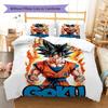 Son Goku Muster Bettwäsche, Steppbett Set Bettbezug Kissenbezug Zuhause Geburtstagsgeschenk (1 Bettbezug + 2 Kissenbezüge, ohne Füllung)