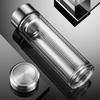 Large Explosion-Proof Double-Layer Glass Cup for Tea Brewing - Stylish, Insulated, and Thickened with High Capacity for Men and Women.